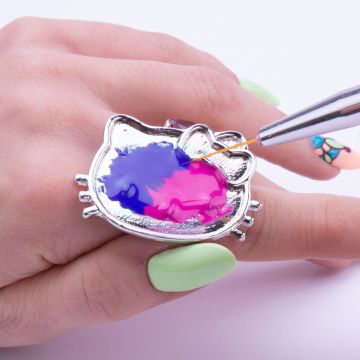 Παλέτα δαχτύλου για χρώματα, τζελ και βερνίκια, σχέδιο Hello Kitty - 