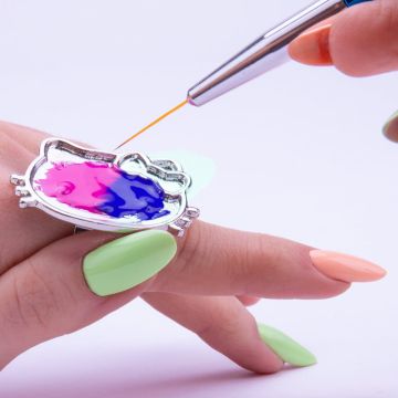 Παλέτα δαχτύλου για χρώματα, τζελ και βερνίκια, σχέδιο Hello Kitty - 