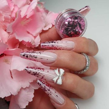 Metallic Nail Flakes Intriguing Pink - 